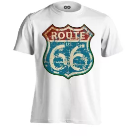 Route66 "kopottas" USA férfi póló (fehér)