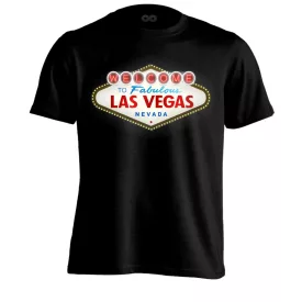 LasVegas "tábla" USA férfi póló (fekete)