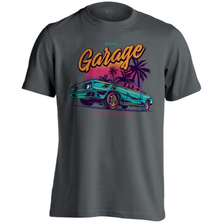 Autós "garage" USA férfi póló (szénszürke)