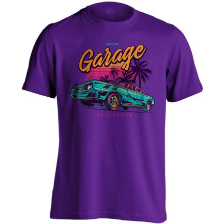 Autós "garage" USA férfi póló (lila)