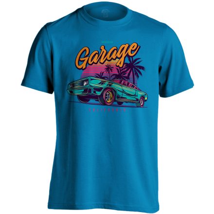 Autós "garage" USA férfi póló (zafírkék)
