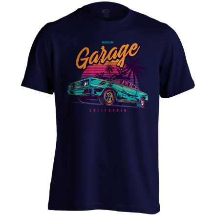 Autós "garage" USA férfi póló (tengerészkék)