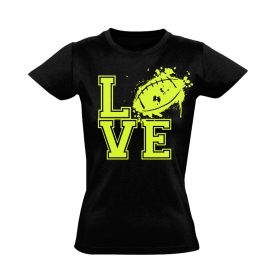 Imádás amerikai focis női póló (fekete)