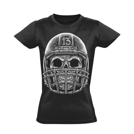 Tizenhármas amerikai focis női póló (fekete)