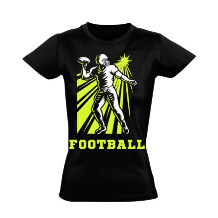 Reflektorfény amerikai focis női póló (fekete)