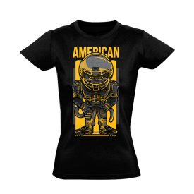 VadÁllat amerikai focis női póló (fekete)