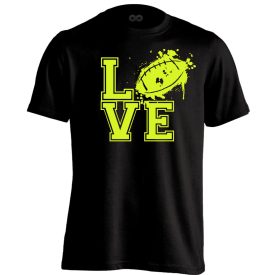 Imádás amerikai focis férfi póló (fekete)