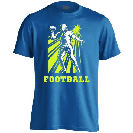 Reflektorfény amerikai focis férfi póló (kék)