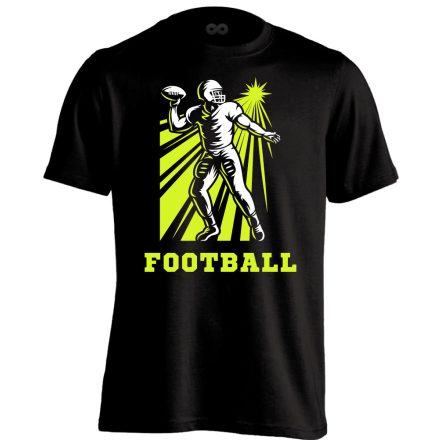 Reflektorfény amerikai focis férfi póló (fekete)