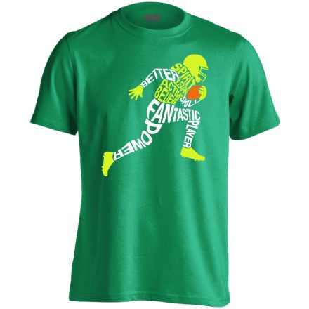 Betűvető amerikai focis férfi póló (zöld)