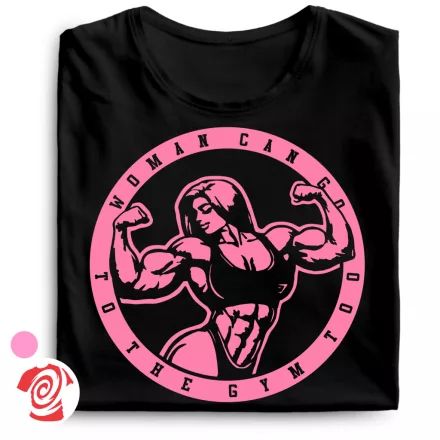 Woman can go too body building női póló (fekete)