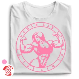 Woman can go too body building női póló (fehér)