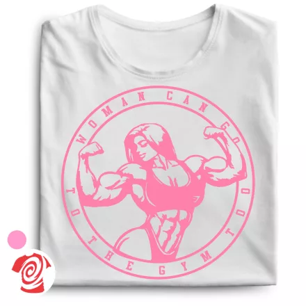 Woman can go too body building női póló (fehér)