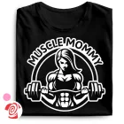 Muscle Mommy body building női póló (fekete)