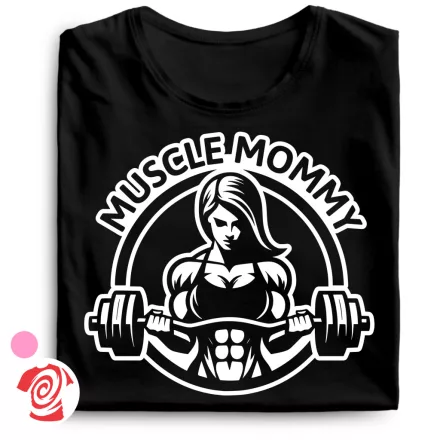 Muscle Mommy body building női póló (fekete)