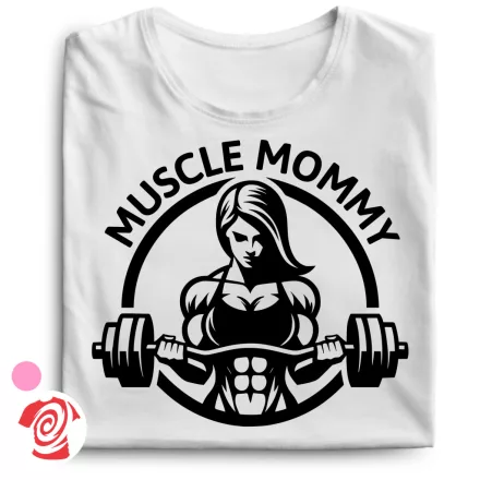 Muscle Mommy body building női póló (fehér)