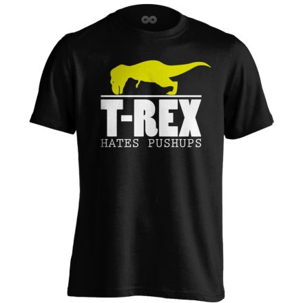 T-Rex Hates Pushups body building póló (fekete)