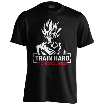 Train Hard No Excuses body building póló (fekete)