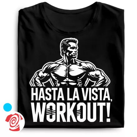 Hasta La Vista body building férfi póló (fekete)