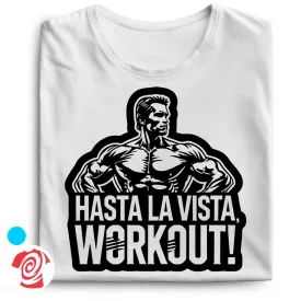 Hasta La Vista body building férfi póló (fehér)