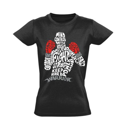 ÜtősFelhő bokszolós női póló (fekete)