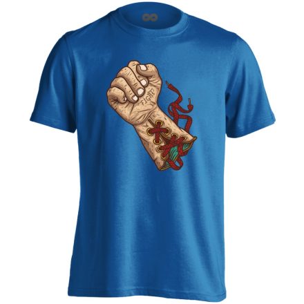 Kesztyű bokszolós férfi póló (kék)