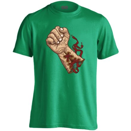 Kesztyű bokszolós férfi póló (zöld)