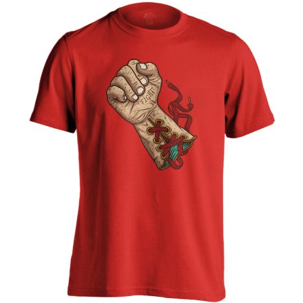 Kesztyű bokszolós férfi póló (piros)