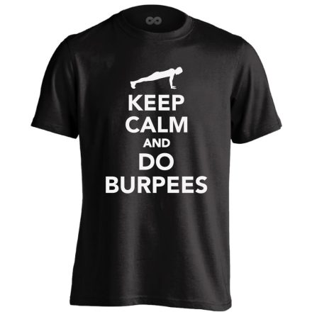 Keep Calm And Do Burpees crossfit férfi póló (fekete)