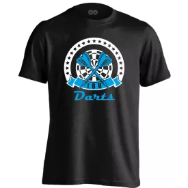 Kékes táblás darts férfi póló (fekete)