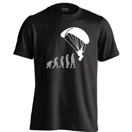 Evolution siklóernyős férfi póló (fekete)