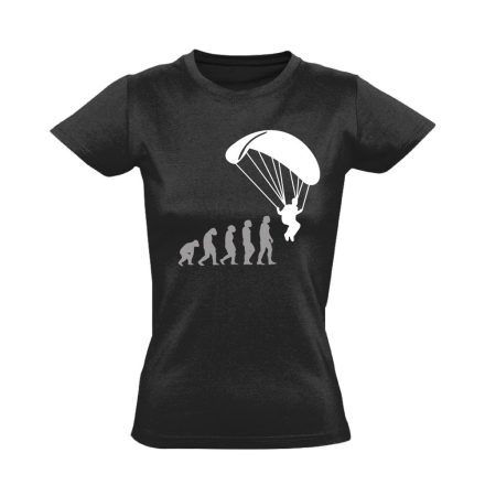 Evolution siklóernyős női póló (fekete)