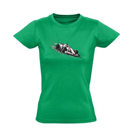 Száguldás autós női póló (zöld)