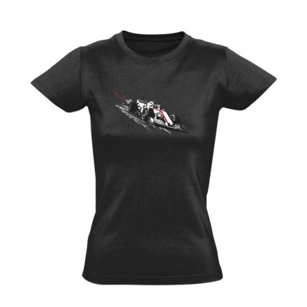 Száguldás autós női póló (fekete)