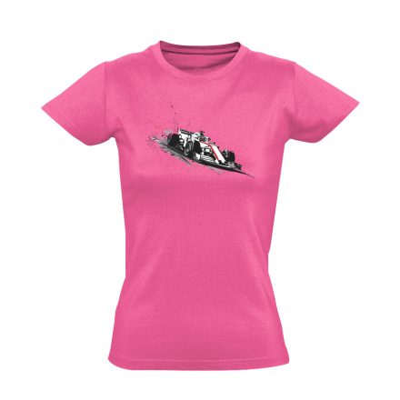 Száguldás autós női póló (rózsaszín)