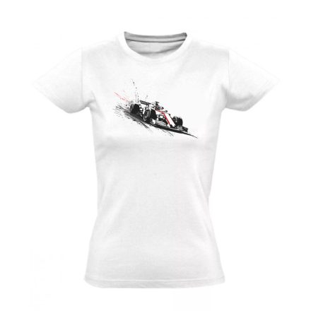 Száguldás autós női póló (fehér)