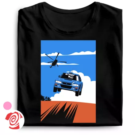 Rally ugratás autós női póló (fekete)