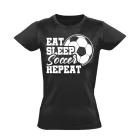 Soccer all day focis női póló (fekete)