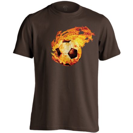 TűzGolyó focis férfi póló (csokoládébarna)
