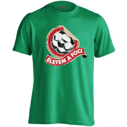 ÉletemAFoci focis férfi póló (zöld)