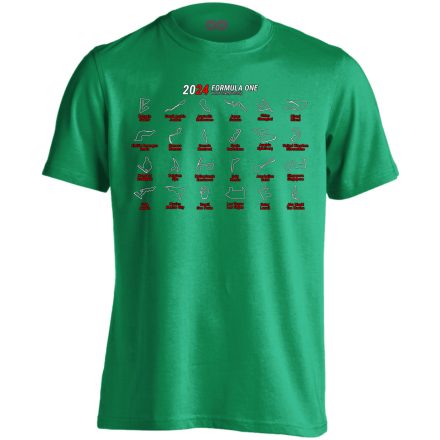 Forma egyes pályák autós férfi póló (zöld)