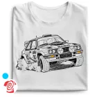 Rally művészete autós férfi póló (fehér)