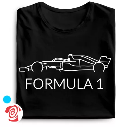 Egyszerű forma 1 autós férfi póló (fekete)