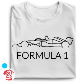Egyszerű forma 1 autós férfi póló (fehér)