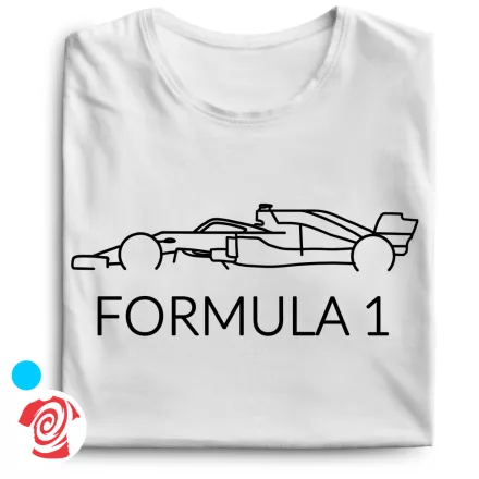 Egyszerű forma 1 autós férfi póló (fehér)