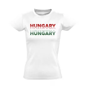 Sávos hungary szurkolói női póló (fehér)
