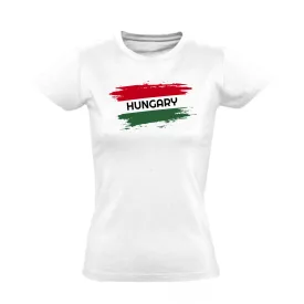 Flag hungary szurkolói női póló (fehér)