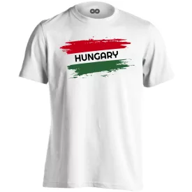 Flag hungary szurkolói férfi póló (fehér)