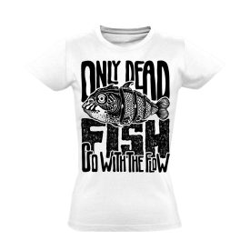 DöglöttHal pecás női póló (fehér)