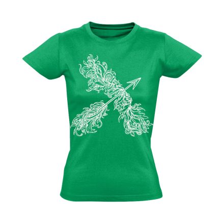Nyílevél íjászos női póló (zöld)